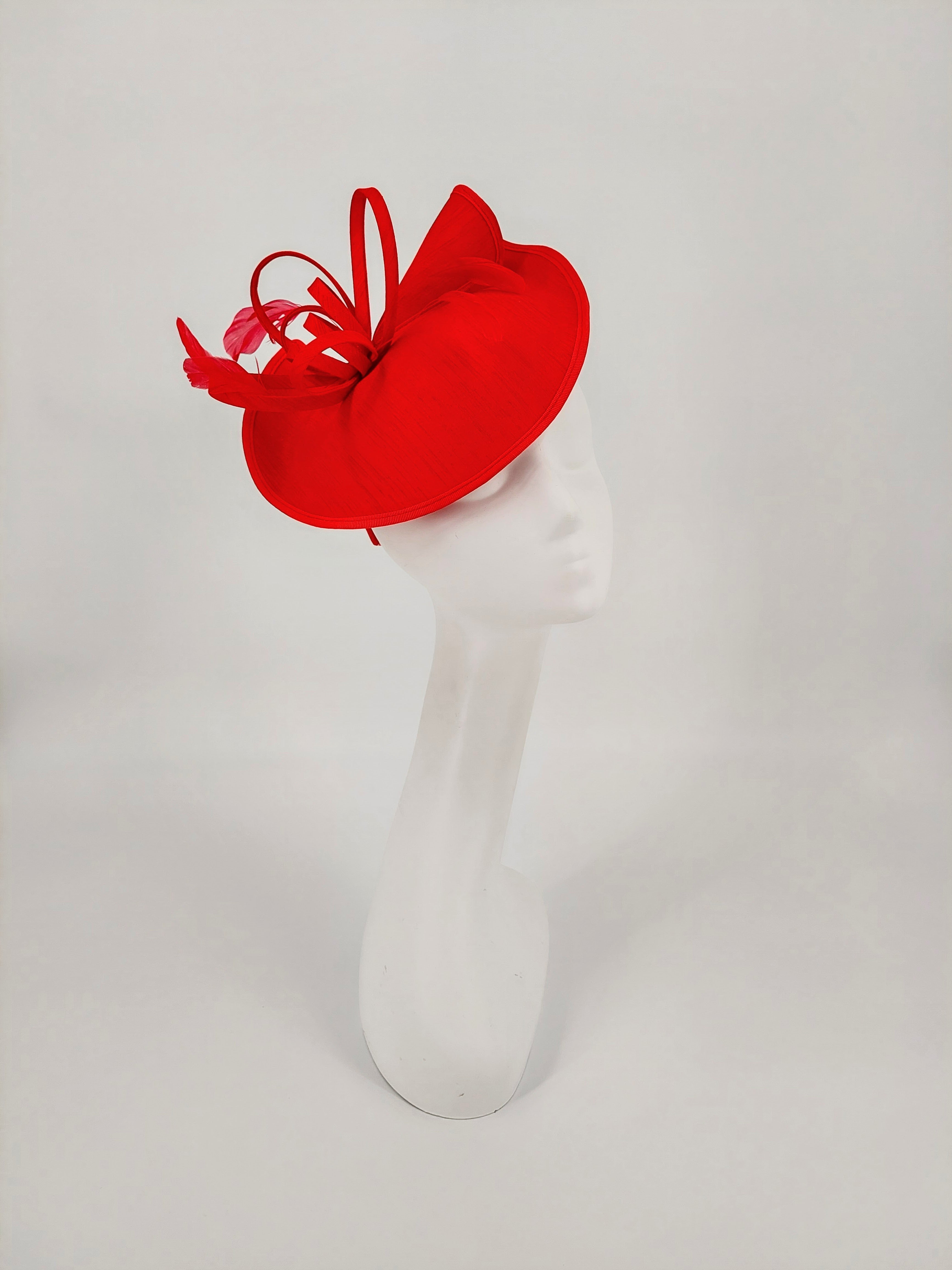 Ladies red wedding hats hot sale uk